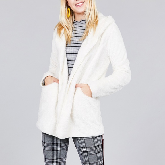 felicias Jackets & Blazers - NWT White Fluffy Jacket